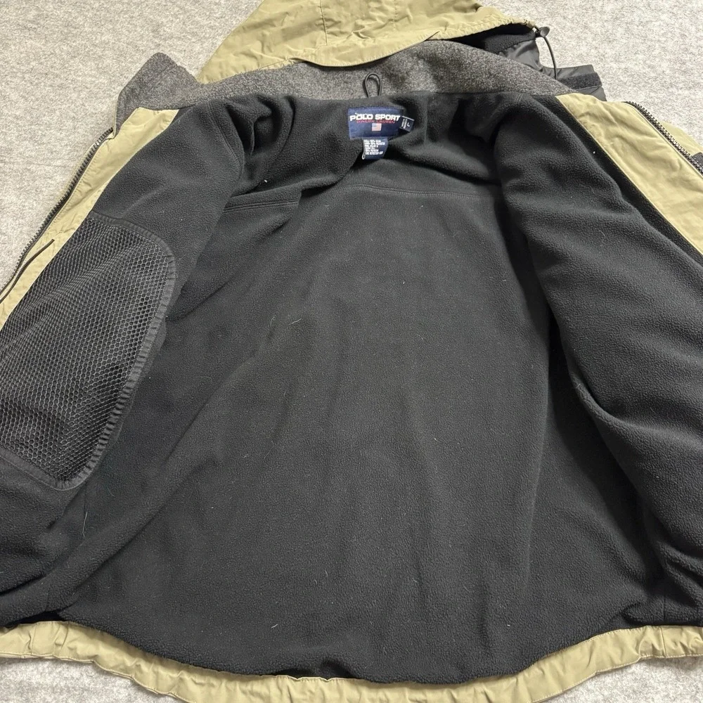 Polo Sport Ralph Lauren Vintage Jacket USA Flag‎ Beige Hooded L
